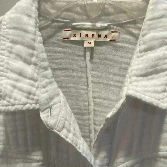 XIRENA Theo Jumpsuit White Cotton Size M - Picture 3 of 5